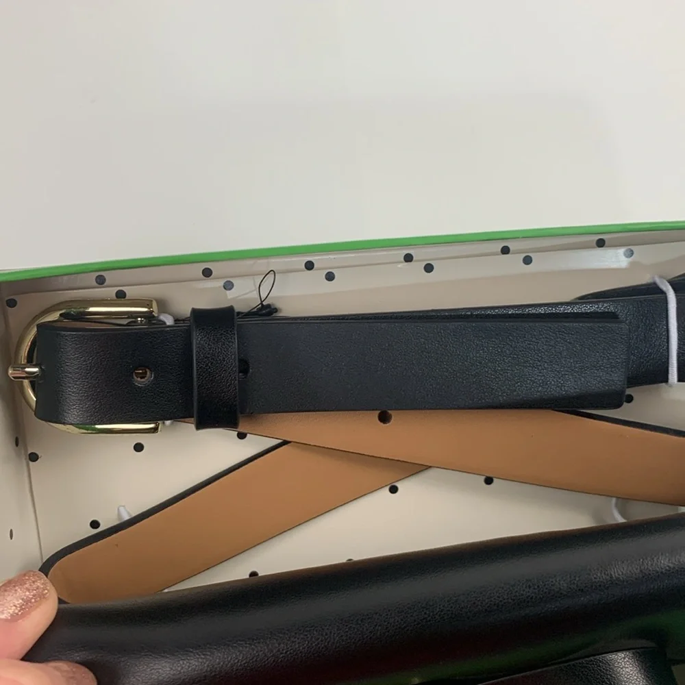 Kate Spade Leather Black Adjustable Belt Bag Bow Accent Size S/M New NWT in box